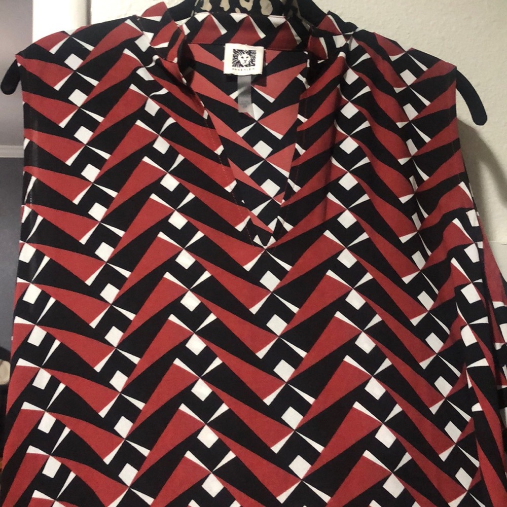 Anne Klein midi dress with drawstring waist.